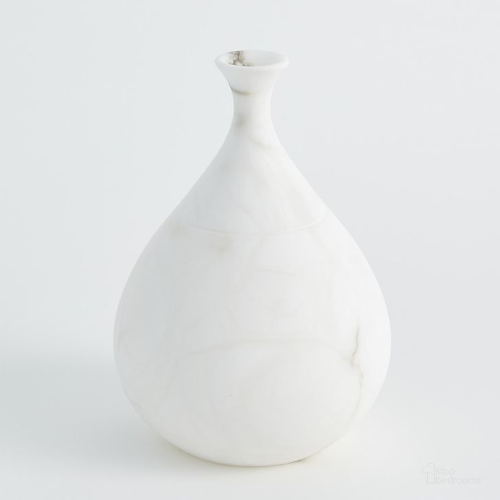 The appearance of Alabaster Teardrop Vase In White designed by Global Views in the modern / contemporary interior design. This white piece of furniture  was selected by 1StopBedrooms from Alabaster Collection to add a touch of cosiness and style into your home. Sku: 3.31559. Product Type: Vase. Material: Alabaster. Image1