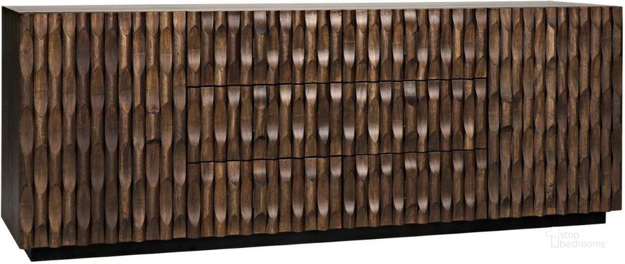 The appearance of Alameda Large Sideboard In Dark Walnut designed by Noir in the transitional interior design. This dark walnut piece of furniture  was selected by 1StopBedrooms from Alameda Collection to add a touch of cosiness and style into your home. Sku: GCON295DW. Product Type: Sideboard. Material: Wood Veneer. Image1