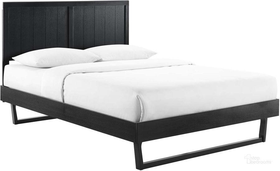 The appearance of Alana Queen Wood Platform Bed With Angular Frame MOD-6378-BLK designed by Modway in the modern / contemporary interior design. This black piece of furniture  was selected by 1StopBedrooms from Alana Collection to add a touch of cosiness and style into your home. Sku: MOD-6378-BLK. Bed Type: Platform Bed. Material: Wood. Product Type: Platform Bed. Bed Size: Queen. Image1