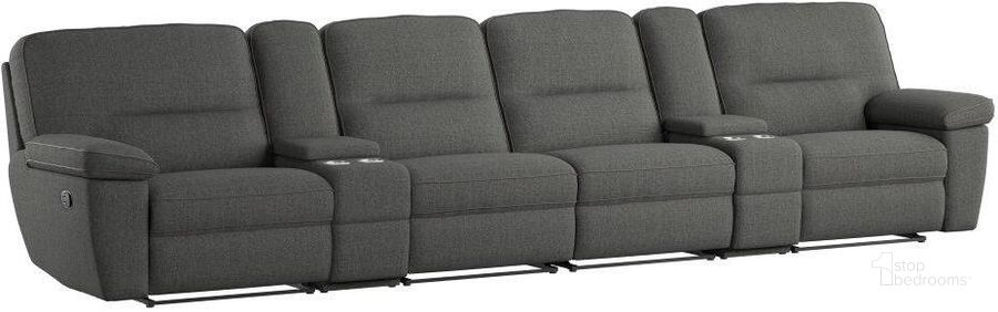 The appearance of Alberta 6 Piece Modular Reclining Sofa Set In Charcoal Gray designed by Emerald Home Furnishings in the modern / contemporary interior design. This charcoal gray piece of furniture  was selected by 1StopBedrooms from Alberta Collection to add a touch of cosiness and style into your home. Sku: U8040-11-05;U8040-12-05;U8040-17-05;U8040-17-05;U8040-25-05;U8040-25-05. Material: Wood. Product Type: Reclining Sofa. Image1