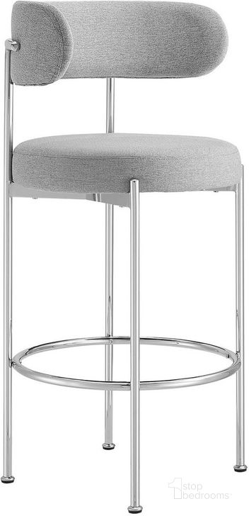 The appearance of Albie Fabric Bar Stools Set of 2 In Gray/Silver designed by Modway in the modern / contemporary interior design. This gray/silver piece of furniture  was selected by 1StopBedrooms from Albie Collection to add a touch of cosiness and style into your home. Sku: EEI-6521-GRY-SLV. Product Type: Barstool. Material: Plywood. Image1