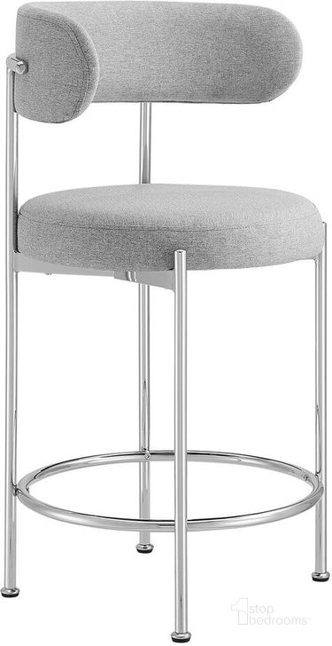 The appearance of Albie Fabric Counter Stools Set of 2 In Gray/Silver designed by Modway in the modern / contemporary interior design. This gray/silver piece of furniture  was selected by 1StopBedrooms from Albie Collection to add a touch of cosiness and style into your home. Sku: EEI-6519-GRY-SLV. Product Type: Barstool. Material: Plywood. Image1