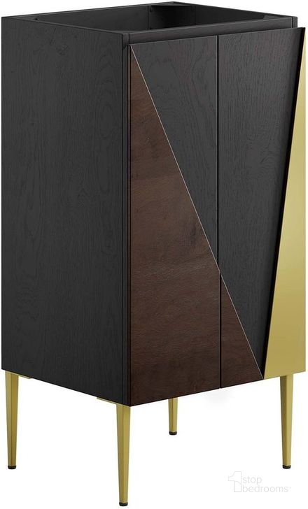 The appearance of Alchemist 18 Inch Bathroom Vanity Cabinet In Black Gold designed by Modway in the modern / contemporary interior design. This black gold piece of furniture  was selected by 1StopBedrooms from Alchemist Collection to add a touch of cosiness and style into your home. Sku: EEI-6141-BLK-GLD. Material: MDF. Product Type: Bathroom Vanity. Image1