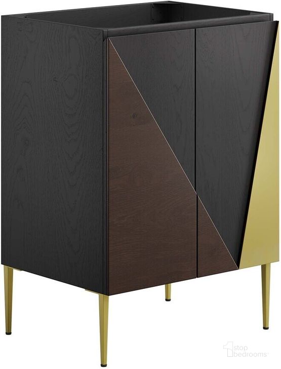 The appearance of Alchemist 24 Inch Bathroom Vanity Cabinet In Black Gold designed by Modway in the modern / contemporary interior design. This black gold piece of furniture  was selected by 1StopBedrooms from Alchemist Collection to add a touch of cosiness and style into your home. Sku: EEI-6142-BLK-GLD. Material: MDF. Product Type: Bathroom Vanity. Image1
