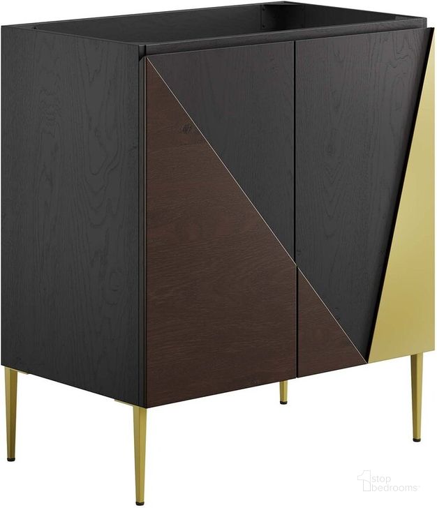 The appearance of Alchemist 30 Inch Bathroom Vanity Cabinet In Black Gold designed by Modway in the modern / contemporary interior design. This black gold piece of furniture  was selected by 1StopBedrooms from Alchemist Collection to add a touch of cosiness and style into your home. Sku: EEI-6143-BLK-GLD. Material: MDF. Product Type: Bathroom Vanity. Image1