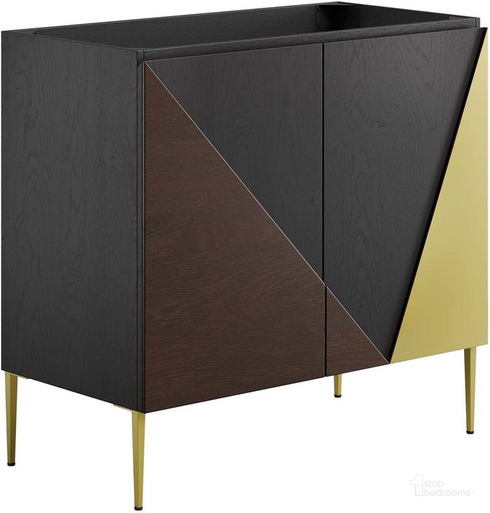 The appearance of Alchemist 36 Inch Bathroom Vanity Cabinet In Black Gold designed by Modway in the modern / contemporary interior design. This black gold piece of furniture  was selected by 1StopBedrooms from Alchemist Collection to add a touch of cosiness and style into your home. Sku: EEI-6144-BLK-GLD. Material: MDF. Product Type: Bathroom Vanity. Image1