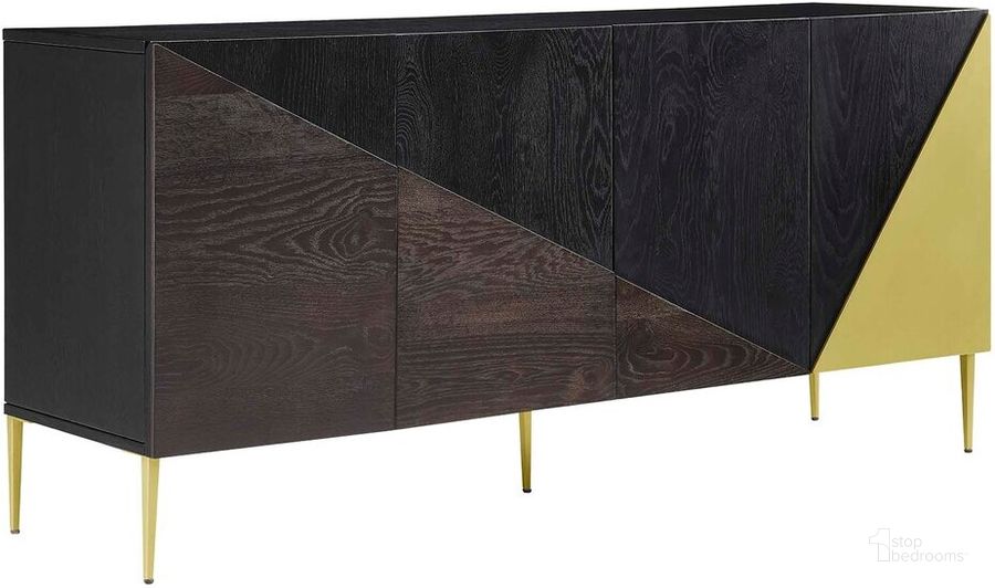 The appearance of Alchemist Storage Cabinet Sideboard In Black Gold designed by Modway in the transitional interior design. This black gold piece of furniture  was selected by 1StopBedrooms from Alchemist Collection to add a touch of cosiness and style into your home. Sku: EEI-6147-BLK-GLD. Product Type: Sideboard. Material: MDF. Image1