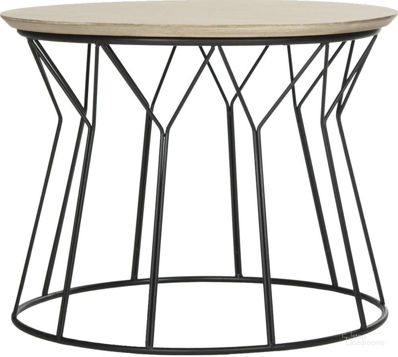 The appearance of Alcott Light Oak and Black Retro Mid Century Wood End Table designed by Safavieh in the modern / contemporary interior design. This light grey piece of furniture  was selected by 1StopBedrooms from Alcott Collection to add a touch of cosiness and style into your home. Sku: FOX4258A. Product Type: Accent Table. Material: Iron. Image1