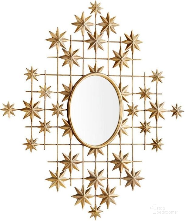 The appearance of Alena Gold Mirror designed by Cyan Design in the modern / contemporary interior design. This gold piece of furniture  was selected by 1StopBedrooms from  to add a touch of cosiness and style into your home. Sku: 10811. Product Type: Mirror. Material: Iron.