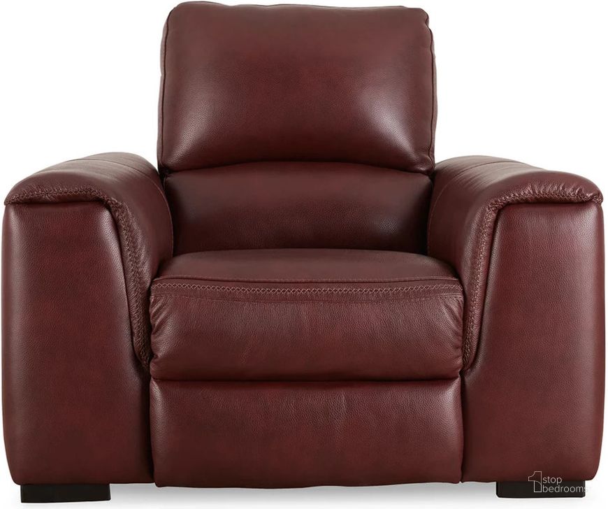 The appearance of Alessandro Power Recliner With Adjustable Headrest In Garnet designed by Signature Design by Ashley in the modern / contemporary interior design. This garnet piece of furniture  was selected by 1StopBedrooms from Alessandro Collection to add a touch of cosiness and style into your home. Sku: U2550113. Product Type: Recliner. Image1