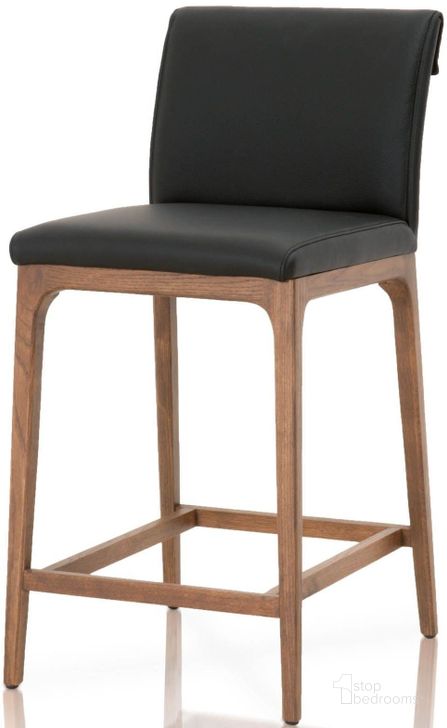 The appearance of Orchard Walnut Alex Counter Stool designed by Essentials For Living in the modern / contemporary interior design. This black piece of furniture  was selected by 1StopBedrooms from Orchard Collection to add a touch of cosiness and style into your home. Sku: 5144CS.SAB/WAL. Material: Leather. Product Type: Barstool. Image1