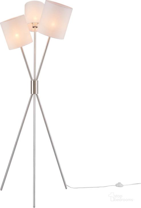The appearance of Alexa 3-Light Floor Lamp EEI-5302-SLV designed by Modway in the modern / contemporary interior design. This silver piece of furniture  was selected by 1StopBedrooms from Alexa Collection to add a touch of cosiness and style into your home. Sku: EEI-5302-SLV. Material: Metal. Product Type: Floor Lamp. Image1