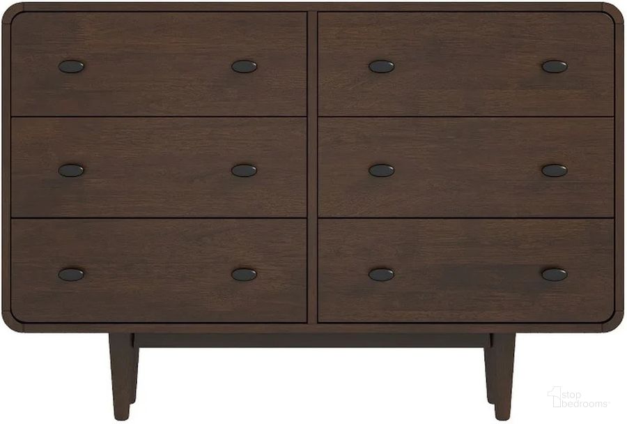 The appearance of Alexa Mid Century Modern Brown Dresser With 6 Drawers designed by Ashcroft Furniture in the transitional interior design. This brown piece of furniture  was selected by 1StopBedrooms from Alexa Collection to add a touch of cosiness and style into your home. Sku: AFC00386. Material: Wood. Product Type: Dresser. Image1