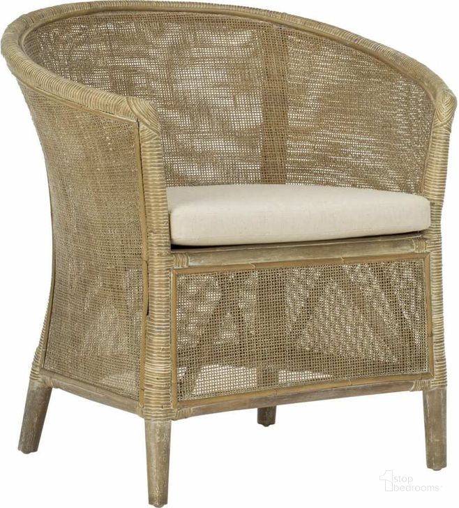 The appearance of Alexana Gray White Wash Rattan Armchair designed by Safavieh in the modern / contemporary interior design. This white wash piece of furniture  was selected by 1StopBedrooms from Safavieh ACH Collection to add a touch of cosiness and style into your home. Sku: ACH6502A. Product Type: Accent Chair. Material: Rattan. Image1