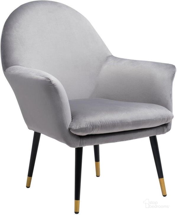 The appearance of Alexandria Accent Chair Light Gray designed by Zuo Modern in the modern / contemporary interior design. This black and gold piece of furniture  was selected by 1StopBedrooms from Alexandria Collection to add a touch of cosiness and style into your home. Sku: 109048. Product Type: Accent Chair. Material: Plywood. Image1