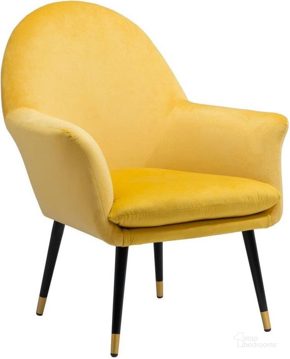 The appearance of Alexandria Accent Chair Yellow designed by Zuo Modern in the modern / contemporary interior design. This black and gold piece of furniture  was selected by 1StopBedrooms from Alexandria Collection to add a touch of cosiness and style into your home. Sku: 109047. Product Type: Accent Chair. Material: Plywood. Image1