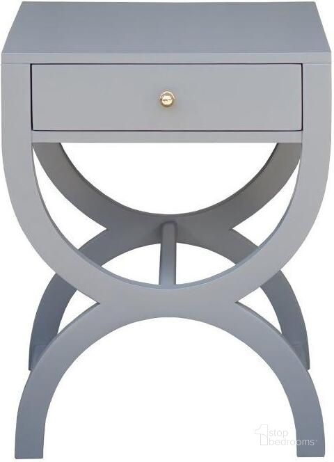 The appearance of Alexis Grey Lacquer 1 Drawer Side Table designed by Worlds Away in the transitional interior design. This gray piece of furniture  was selected by 1StopBedrooms from Alexis Collection to add a touch of cosiness and style into your home. Sku: ALEXIS GRY. Material: Metal. Product Type: Side Table. Image1