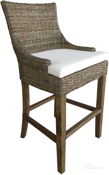The appearance of Alfresco Grey Kubu Barstool designed by Padmas Plantation in the modern / contemporary interior design. This grey piece of furniture  was selected by 1StopBedrooms from Alfresco Collection to add a touch of cosiness and style into your home. Sku: ALF14-KUB. Material: Rattan. Product Type: Barstool. Image1