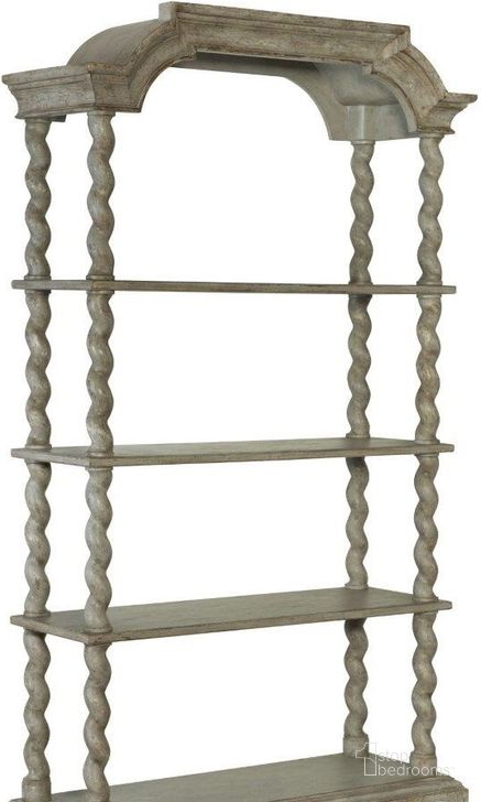 The appearance of Alfresco Oyster Lettore Etagere designed by Hooker in the transitional interior design. This gray piece of furniture  was selected by 1StopBedrooms from Alfresco Collection to add a touch of cosiness and style into your home. Sku: 6025-10443-90. Material: Wood. Product Type: Etagere.