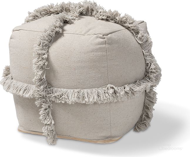 The appearance of Alfro Moroccan Inspired Grey Handwoven Cotton Fringe Pouf Ottoman designed by Baxton Studio in the traditional interior design. This grey piece of furniture  was selected by 1StopBedrooms from Alfro Collection to add a touch of cosiness and style into your home. Sku: Alfro-Grey-Pouf. Product Type: Ottoman. Material: Cotton. Image1