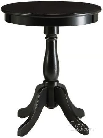 The appearance of Alger Black Side Table designed by ACME in the traditional interior design. This black piece of furniture  was selected by 1StopBedrooms from Alger Collection to add a touch of cosiness and style into your home. Sku: 82808. Table Top Shape: Round. Material: Wood. Product Type: Side Table. Image1