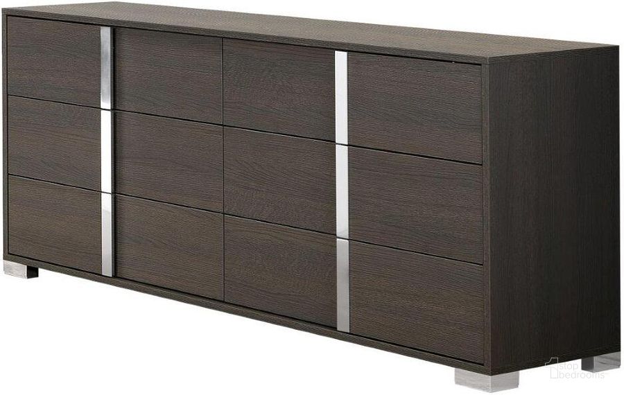The appearance of Alice Matte Gray Dresser designed by J&M in the modern / contemporary interior design. This matte piece of furniture  was selected by 1StopBedrooms from Alice Collection to add a touch of cosiness and style into your home. Sku: 15544-D. Material: Wood. Product Type: Dresser. Image1