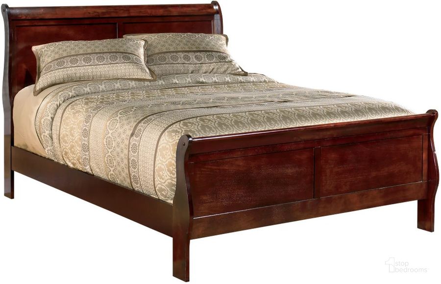 The appearance of Alisdair Cal. King Sleigh Bed designed by Signature Design by Ashley in the traditional interior design. This reddish brown piece of furniture  was selected by 1StopBedrooms from Alisdair Collection to add a touch of cosiness and style into your home. Sku: B376-82;B376-94. Bed Type: Sleigh Bed. Material: Wood. Product Type: Sleigh Bed. Bed Size: California King. Image1