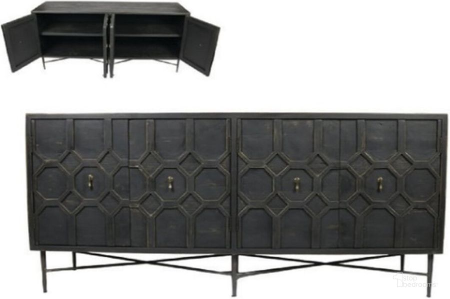 The appearance of Aliso Blackwood 4 Door Sideboard In Black designed by Moti in the traditional interior design. This black piece of furniture  was selected by 1StopBedrooms from Aliso Collection to add a touch of cosiness and style into your home. Sku: 69009003. Material: Wood. Product Type: Sideboard.