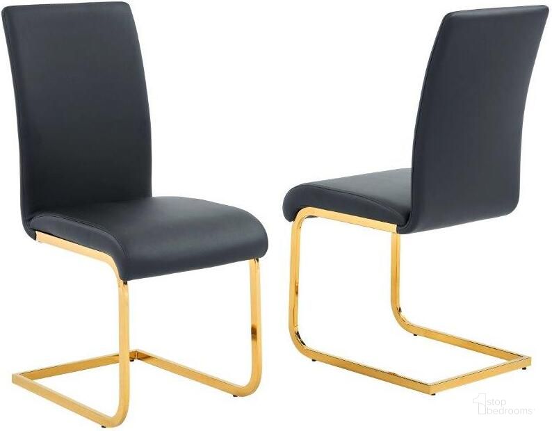 The appearance of Alison Faux Leather Chrome Dining Side Chair Set of 2 In Black And Gold designed by Best Master Furniture in the modern / contemporary interior design. This black/gold piece of furniture  was selected by 1StopBedrooms from Alison Collection to add a touch of cosiness and style into your home. Sku: T01BGC. Material: Faux Leather. Product Type: Side Chair. Image1