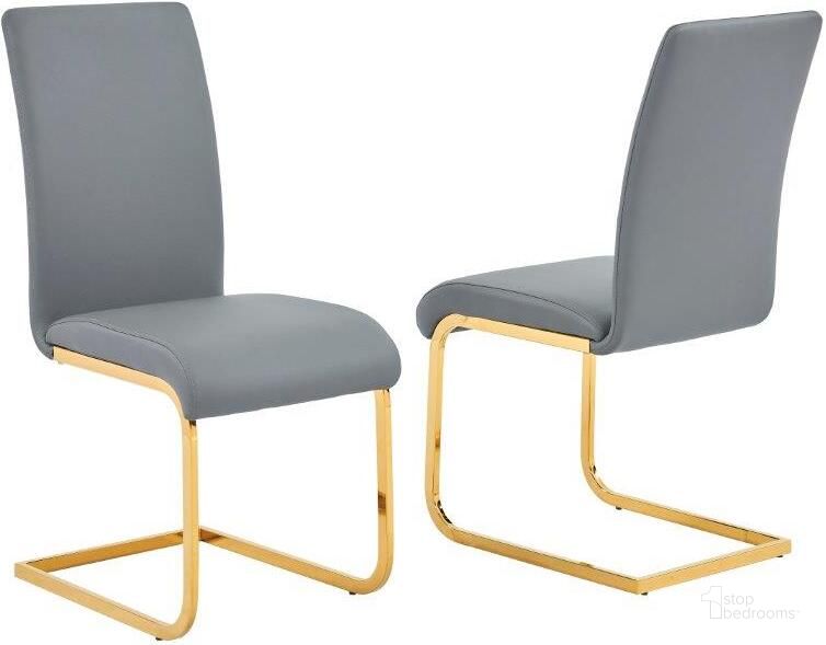 The appearance of Alison Faux Leather Chrome Dining Side Chair Set of 2 In Gray And Gold designed by Best Master Furniture in the modern / contemporary interior design. This gray and gold piece of furniture  was selected by 1StopBedrooms from Alison Collection to add a touch of cosiness and style into your home. Sku: T01GGC. Material: Faux Leather. Product Type: Side Chair. Image1