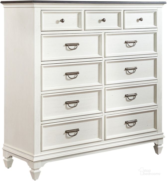 The appearance of Allyson Park 11 Drawer Chesser designed by Liberty in the country / farmhouse interior design. This white piece of furniture  was selected by 1StopBedrooms from Allyson Park Collection to add a touch of cosiness and style into your home. Sku: 417-BR32. Product Type: Chesser. Material: Solid Pine. Image1