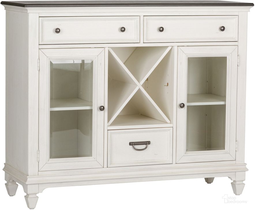 The appearance of Allyson Park Charcoal Buffet designed by Liberty in the transitional interior design. This white piece of furniture  was selected by 1StopBedrooms from Allyson Park Collection to add a touch of cosiness and style into your home. Sku: 417-CB5444. Material: Wood. Product Type: Buffet. Image1