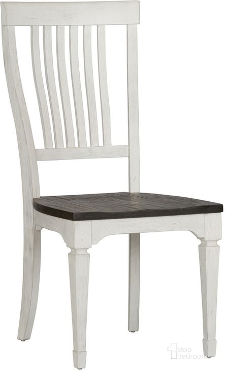 The appearance of Allyson Park Charcoal Slat Back Side Chair set of 2 designed by Liberty in the transitional interior design. This white piece of furniture  was selected by 1StopBedrooms from Allyson Park Collection to add a touch of cosiness and style into your home. Sku: 417-C1500S. Material: Wood. Product Type: Side Chair. Image1