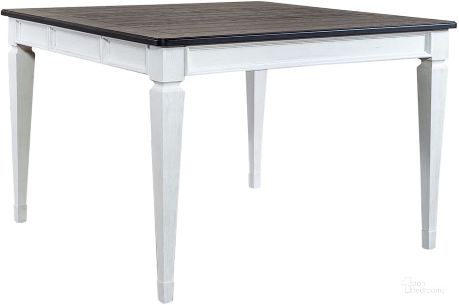 The appearance of Allyson Park Counter Height Leg Table designed by Liberty in the country / farmhouse interior design. This white piece of furniture  was selected by 1StopBedrooms from Allyson Park Collection to add a touch of cosiness and style into your home. Sku: 417-GT5454. Table Top Shape: Square. Product Type: Counter Height Table. Material: Poplar. Image1