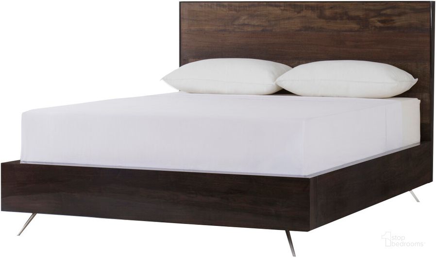 The appearance of Almera 48 Inch King Platform Bed In Brown designed by Sonder Living in the modern / contemporary interior design. This brown piece of furniture  was selected by 1StopBedrooms from Almera Collection to add a touch of cosiness and style into your home. Sku: FG0703197. Bed Type: Platform Bed. Material: Wood. Product Type: Platform Bed. Bed Size: King. Image1