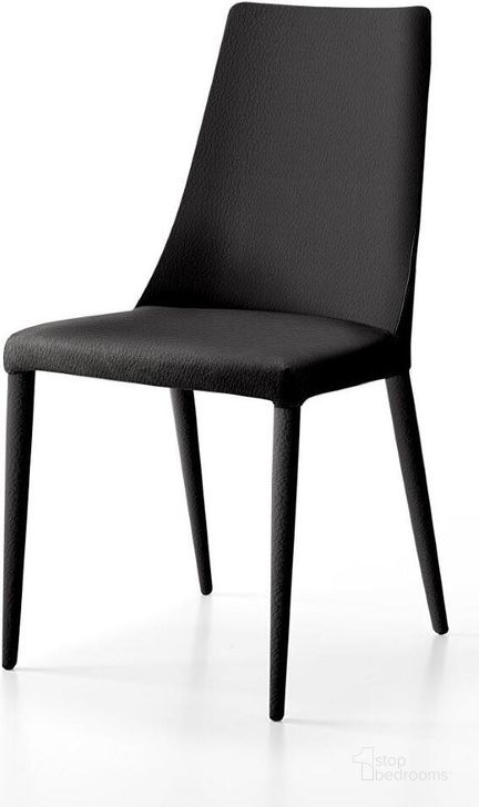 The appearance of Aloe Black Dining Chair Set Of 2 designed by Bellini Modern Living in the modern / contemporary interior design. This black piece of furniture  was selected by 1StopBedrooms from Aloe Collection to add a touch of cosiness and style into your home. Sku: Aloe BLK. Material: Leather. Product Type: Dining Chair. Image1