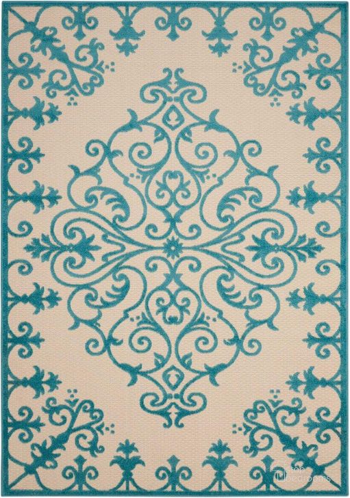 The appearance of Aloha Aqua 10 X 13 Area Rug designed by Nourison in the modern / contemporary interior design. This aqua piece of furniture  was selected by 1StopBedrooms from Aloha Collection to add a touch of cosiness and style into your home. Sku: 99446242884. Material: Polypropylene. Product Type: Area Rugs. Image1