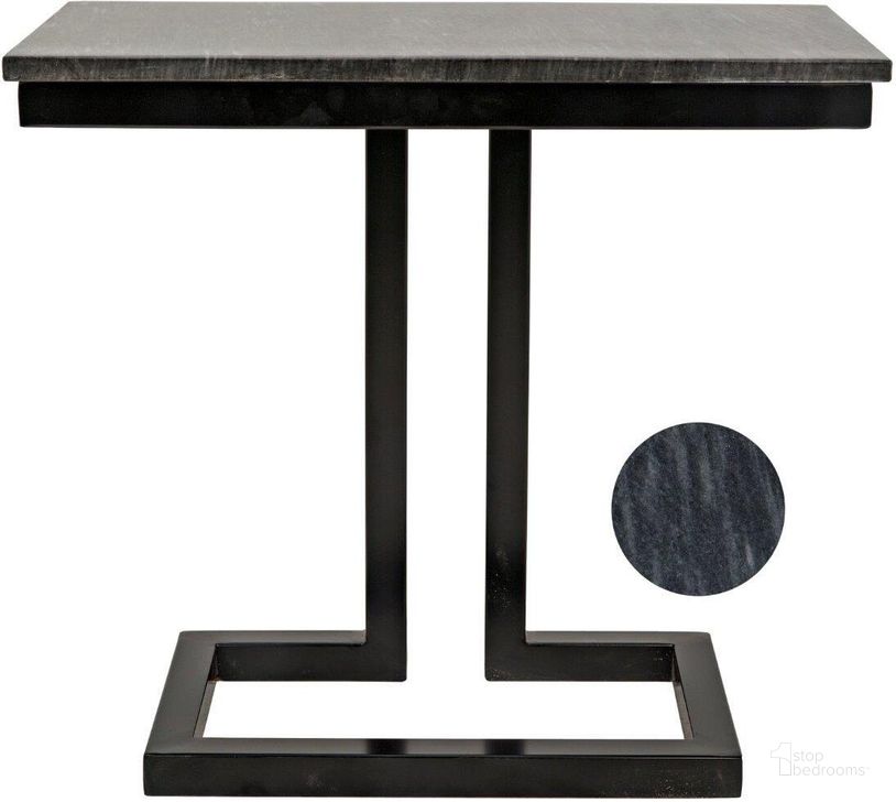 The appearance of Alonzo Side Table GTAB359-ML designed by Noir in the transitional interior design. This matte black piece of furniture  was selected by 1StopBedrooms from Alonzo Collection to add a touch of cosiness and style into your home. Sku: GTAB359-ML. Material: Marble. Product Type: Side Table. Image1