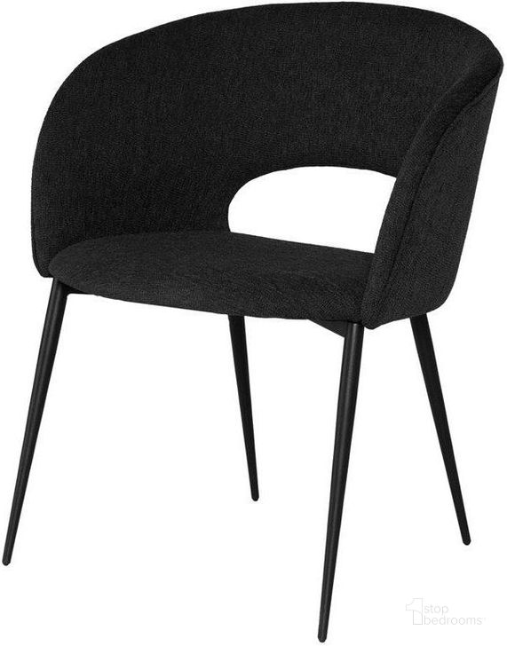 The appearance of Alotti Dining Chair In Activated Charcoal designed by Nuevo in the modern / contemporary interior design. This charcoal piece of furniture  was selected by 1StopBedrooms from Alotti Collection to add a touch of cosiness and style into your home. Sku: HGNE317. Material: Fabric. Product Type: Dining Chair. Image1