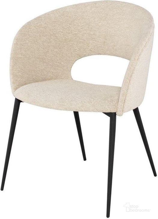 The appearance of Alotti Shell Fabric Dining Chair designed by Nuevo in the modern / contemporary interior design. This shell piece of furniture  was selected by 1StopBedrooms from Alotti Collection to add a touch of cosiness and style into your home. Sku: HGNE186. Material: Fabric. Product Type: Dining Chair. Image1