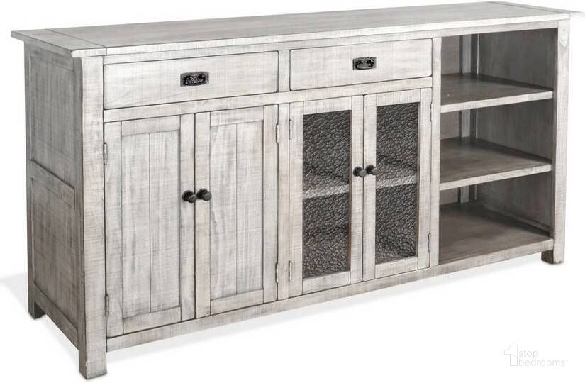 The appearance of Alpine Buffet In Grey designed by Sunny Design in the transitional interior design. This grey piece of furniture  was selected by 1StopBedrooms from Alpine Collection to add a touch of cosiness and style into your home. Sku: 1969AG-B. Material: Wood. Product Type: Buffet. Image1