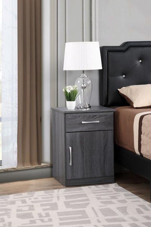 The appearance of Alston Gray Nightstand designed by Glory in the modern / contemporary interior design. This gray piece of furniture  was selected by 1StopBedrooms from Alston Collection to add a touch of cosiness and style into your home. Sku: G020-N-Nightstand. Material: Wood. Product Type: Nightstand. Image1