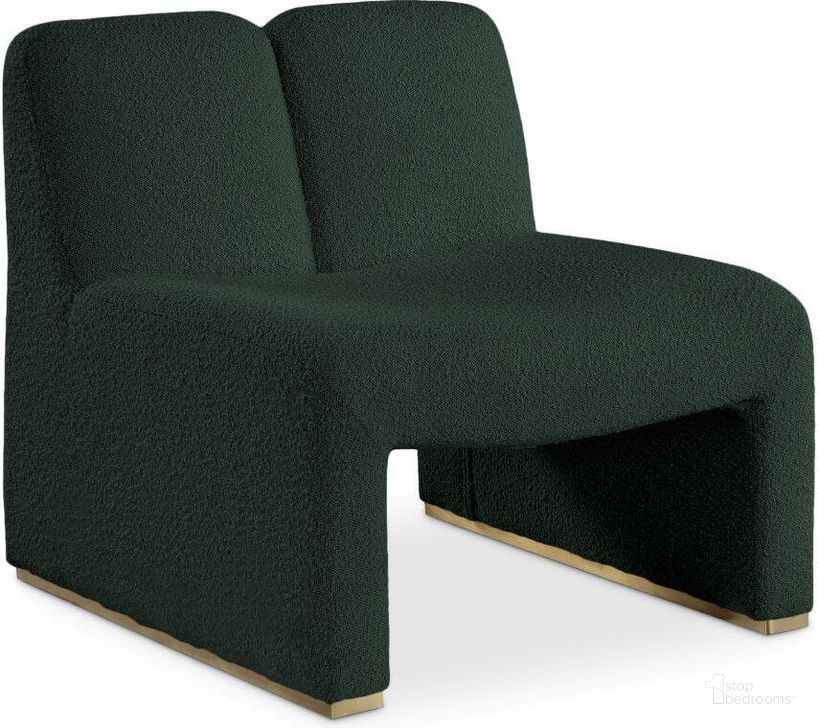 The appearance of Alta Green Boucle Fabric Accent Chair designed by Meridian in the modern / contemporary interior design. This green piece of furniture  was selected by 1StopBedrooms from Alta Collection to add a touch of cosiness and style into your home. Sku: 498Green. Material: Wood. Product Type: Accent Chair. Image1