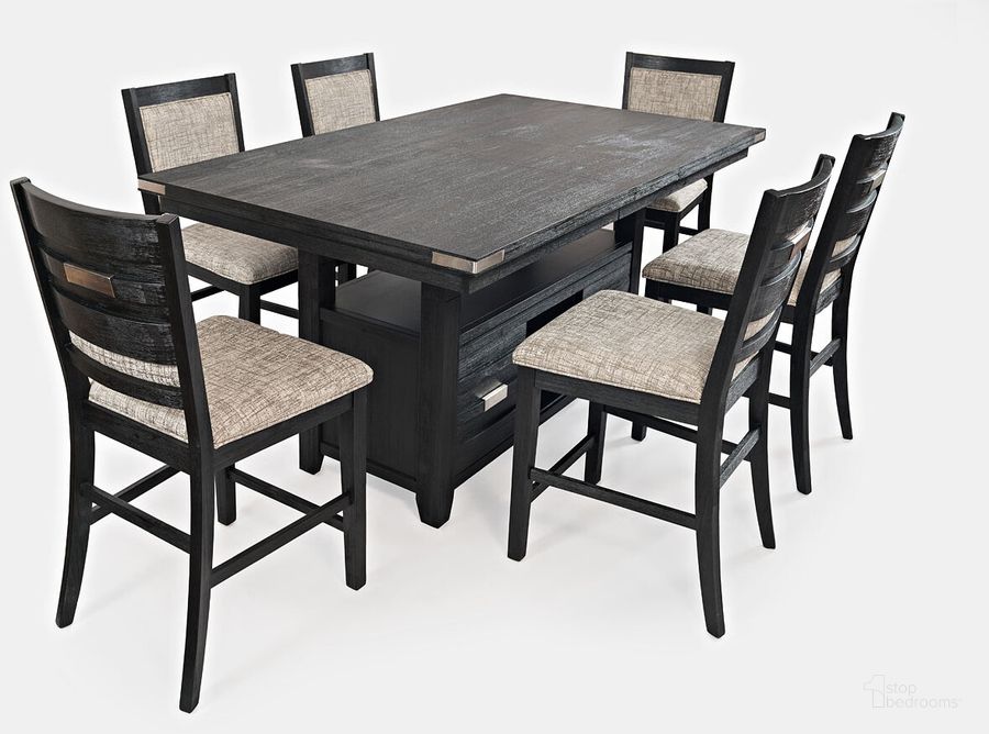 The appearance of Altamonte Rectangular Adjustable Height Dining Set w/ Upholstered Stools (Charcoal) designed by Jofran in the modern / contemporary interior design. This charcoal grey piece of furniture  was selected by 1StopBedrooms from Altamonte Collection to add a touch of cosiness and style into your home. Sku: 1851-72;1851-BS520KD. Table Base Style: Pedestal. Material: Wood. Product Type: Dining Room Set. Table Top Shape: Rectangular. Image1