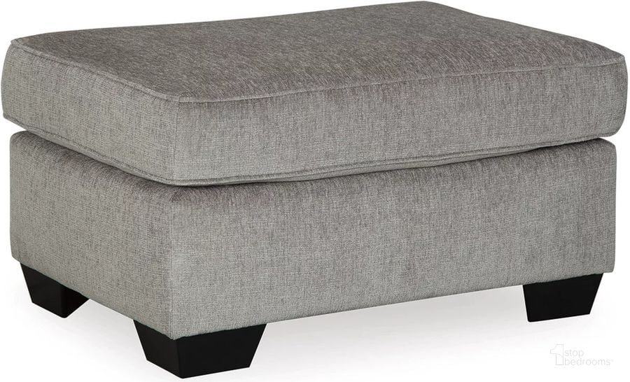 The appearance of Altari Ottoman In Alloy designed by Signature Design by Ashley in the modern / contemporary interior design. This alloy piece of furniture  was selected by 1StopBedrooms from Altari Collection to add a touch of cosiness and style into your home. Sku: 8721414. Material: Fabric. Product Type: Ottoman. Image1