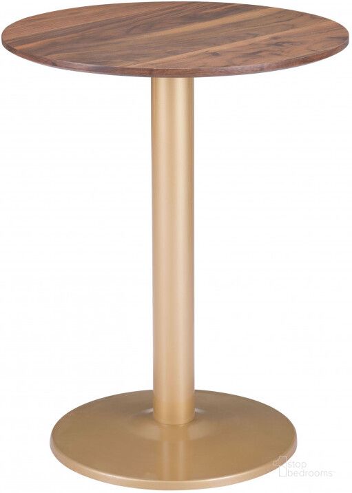 The appearance of Alto Brown and Gold Bistro Table designed by Zuo Modern in the modern / contemporary interior design. This brown and gold piece of furniture  was selected by 1StopBedrooms from Alto Collection to add a touch of cosiness and style into your home. Sku: 101571. Product Type: Bistro Table. Material: Stainless Steel. Image1