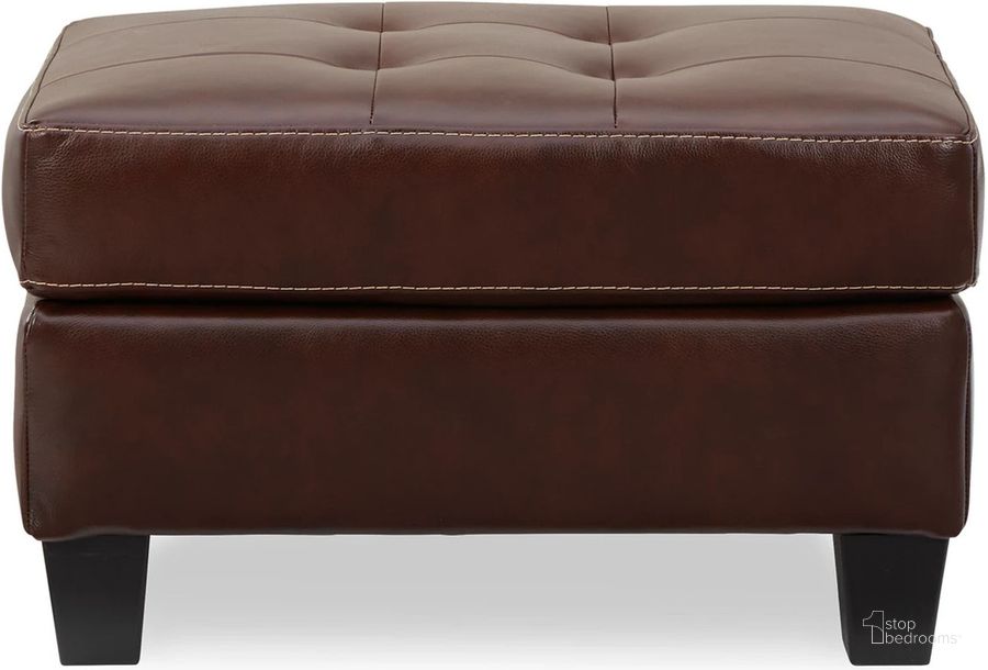 The appearance of Altonbury Ottoman In Walnut designed by Signature Design by Ashley in the modern / contemporary interior design. This walnut piece of furniture  was selected by 1StopBedrooms from Altonbury Collection to add a touch of cosiness and style into your home. Sku: 8750414. Product Type: Ottoman. Material: Leather Match. Image1