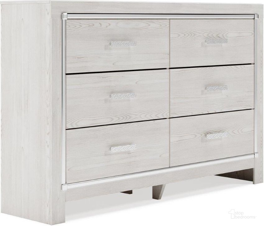 The appearance of Altyra White Dresser designed by Signature Design by Ashley in the modern / contemporary interior design. This white piece of furniture  was selected by 1StopBedrooms from Altyra Collection to add a touch of cosiness and style into your home. Sku: B2640-31. Material: Wood. Product Type: Dresser. Image1