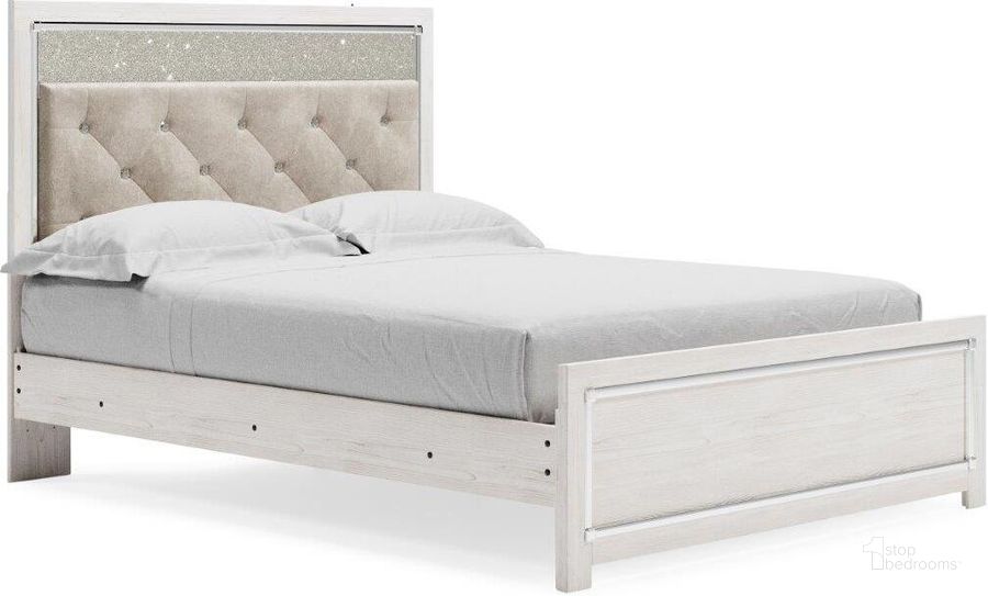 The appearance of Altyra White Queen Panel Bed designed by Signature Design by Ashley in the transitional interior design. This white piece of furniture  was selected by 1StopBedrooms from Altyra Collection to add a touch of cosiness and style into your home. Sku: B2640-54;B2640-57;B2640-96. Bed Type: Panel Bed. Material: Wood. Product Type: Panel Bed. Bed Size: Queen. Image1