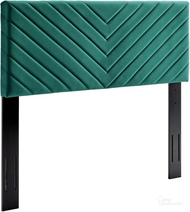 The appearance of Alyson Teal Angular Channel Tufted Performance Velvet King / California King Headboard designed by Modway in the modern / contemporary interior design. This teal piece of furniture  was selected by 1StopBedrooms from Alyson Collection to add a touch of cosiness and style into your home. Sku: MOD-6145-TEA. Material: Wood. Product Type: Headboard. Image1
